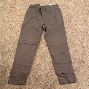 Banana Republic Men's Olive Gray Elastic-Waist Chinos